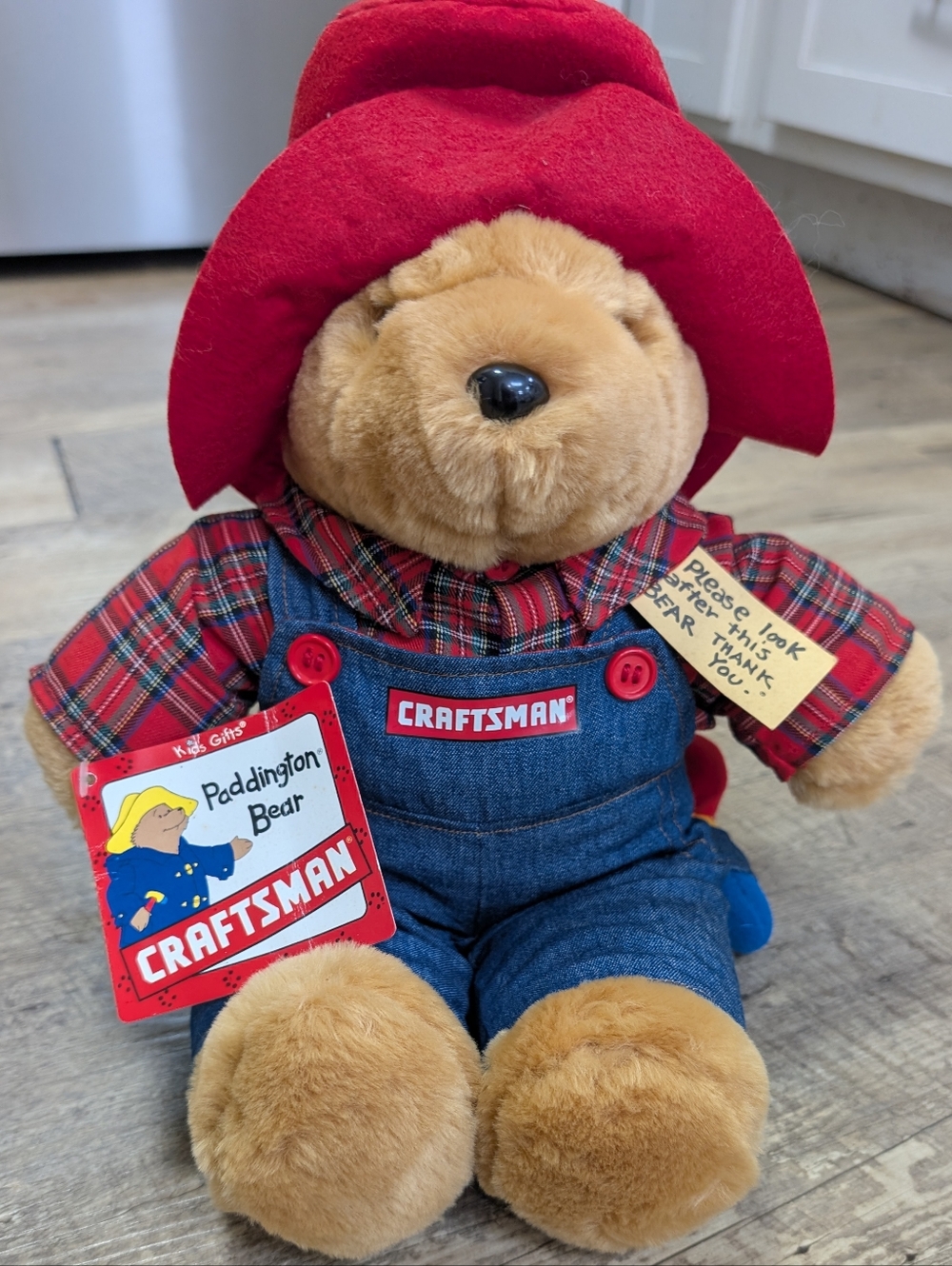 Precious Vintage Craftsman Paddington Bear Stuffed Animal.